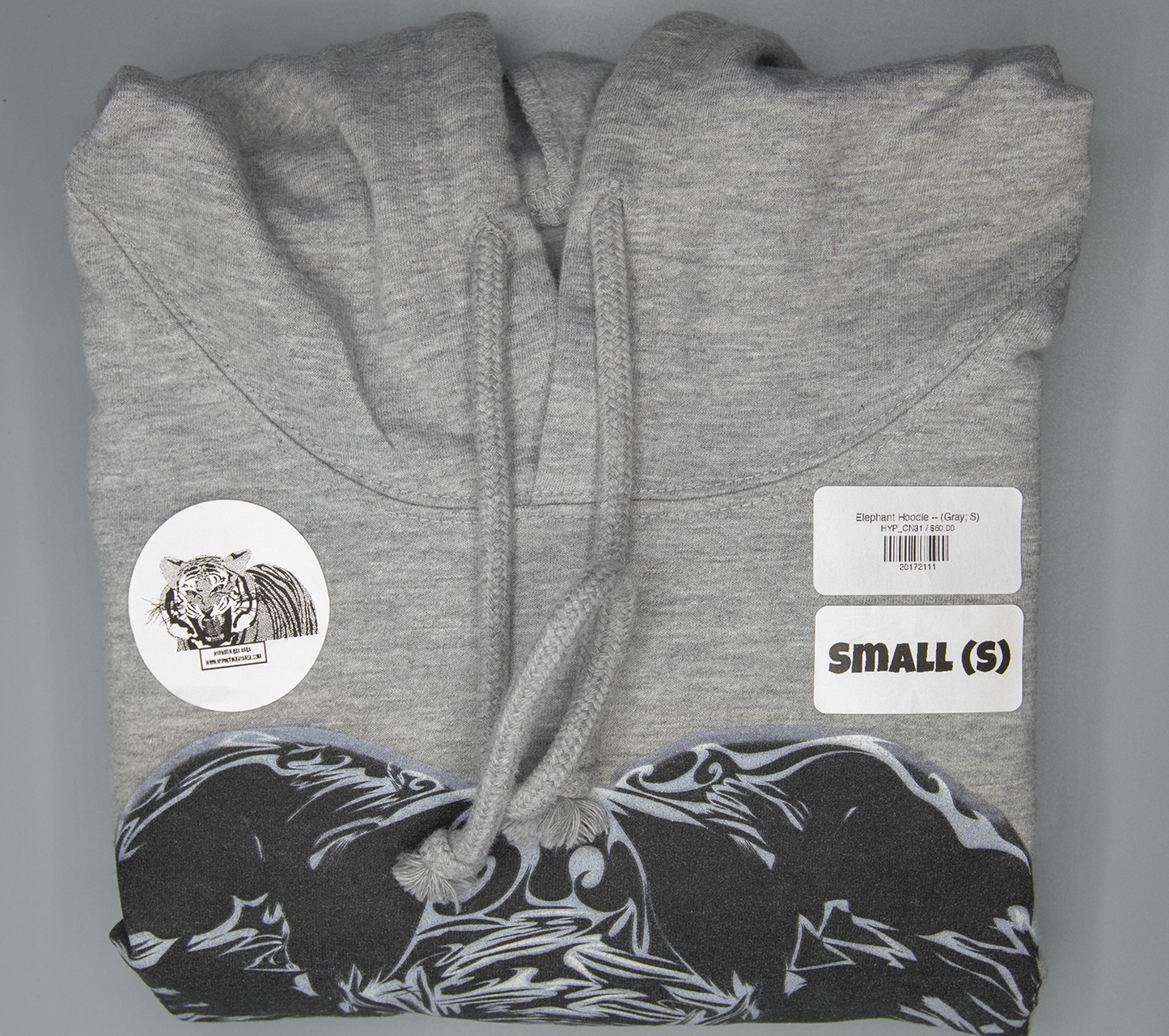Elephant Hoodie -- (Gray; S)