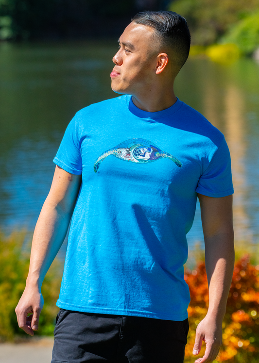 Turtle Tee -- (Blue Heather; M)