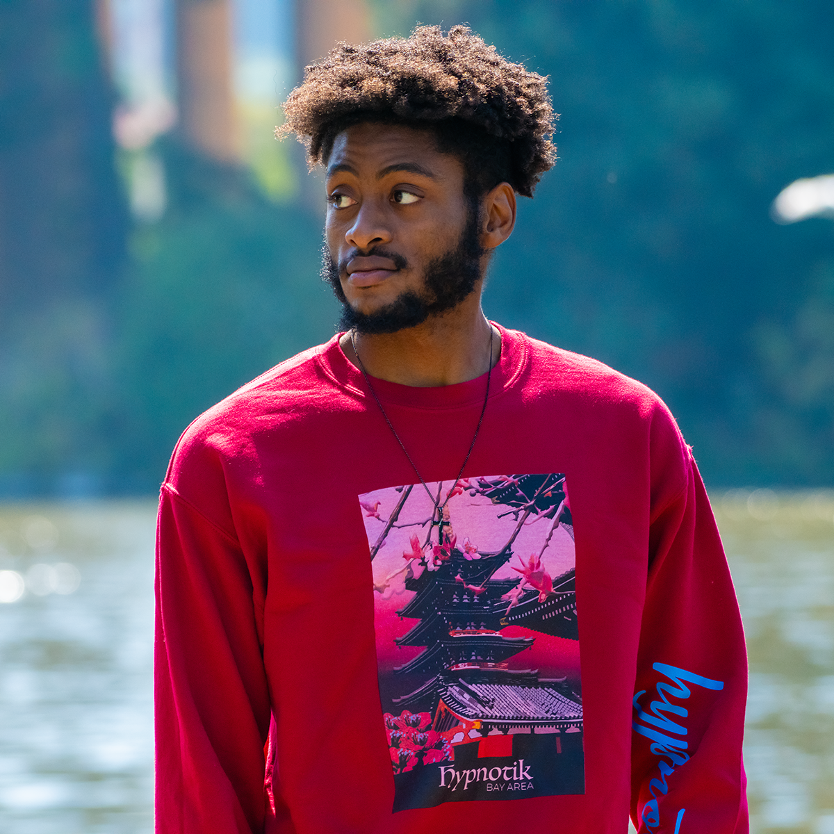 [1] - Temple Crew Neck Sweatshirt (Red; L) Hypnotik Bay Area