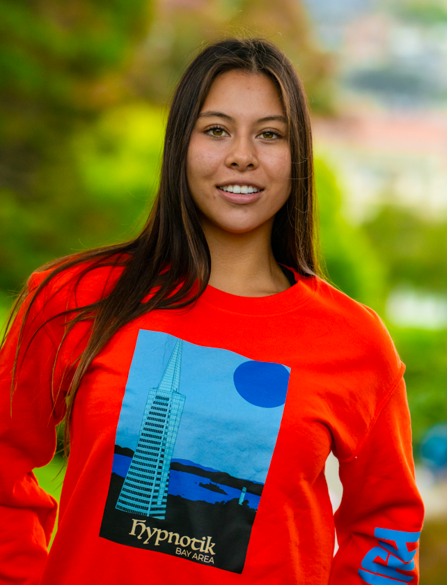 [1] - Bay Views (Blue) Crew Neck Sweater -- (Orange; S) Hypnotik Bay Area