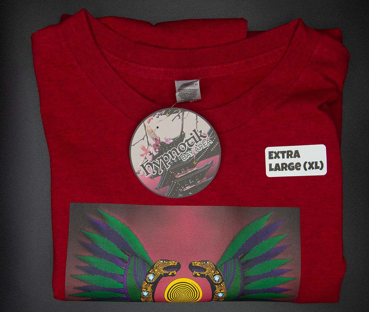 [1] - Twin Dragons Tee -- (Red Heather; XL) Hypnotik Bay Area