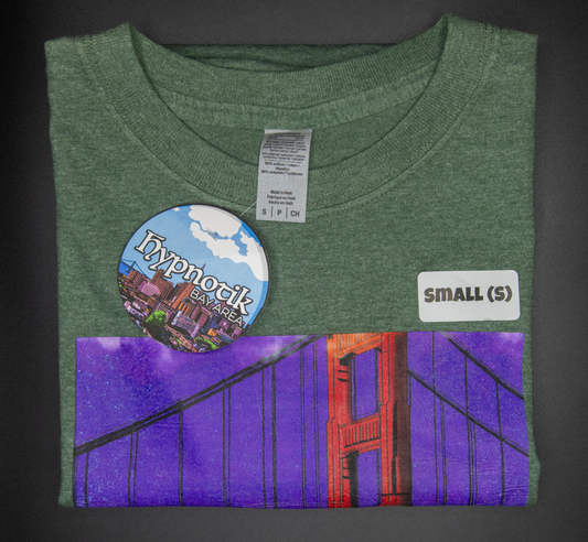 [1] - Purple Sunset Tee -- (Green Heather; S) Hypnotik Bay Area