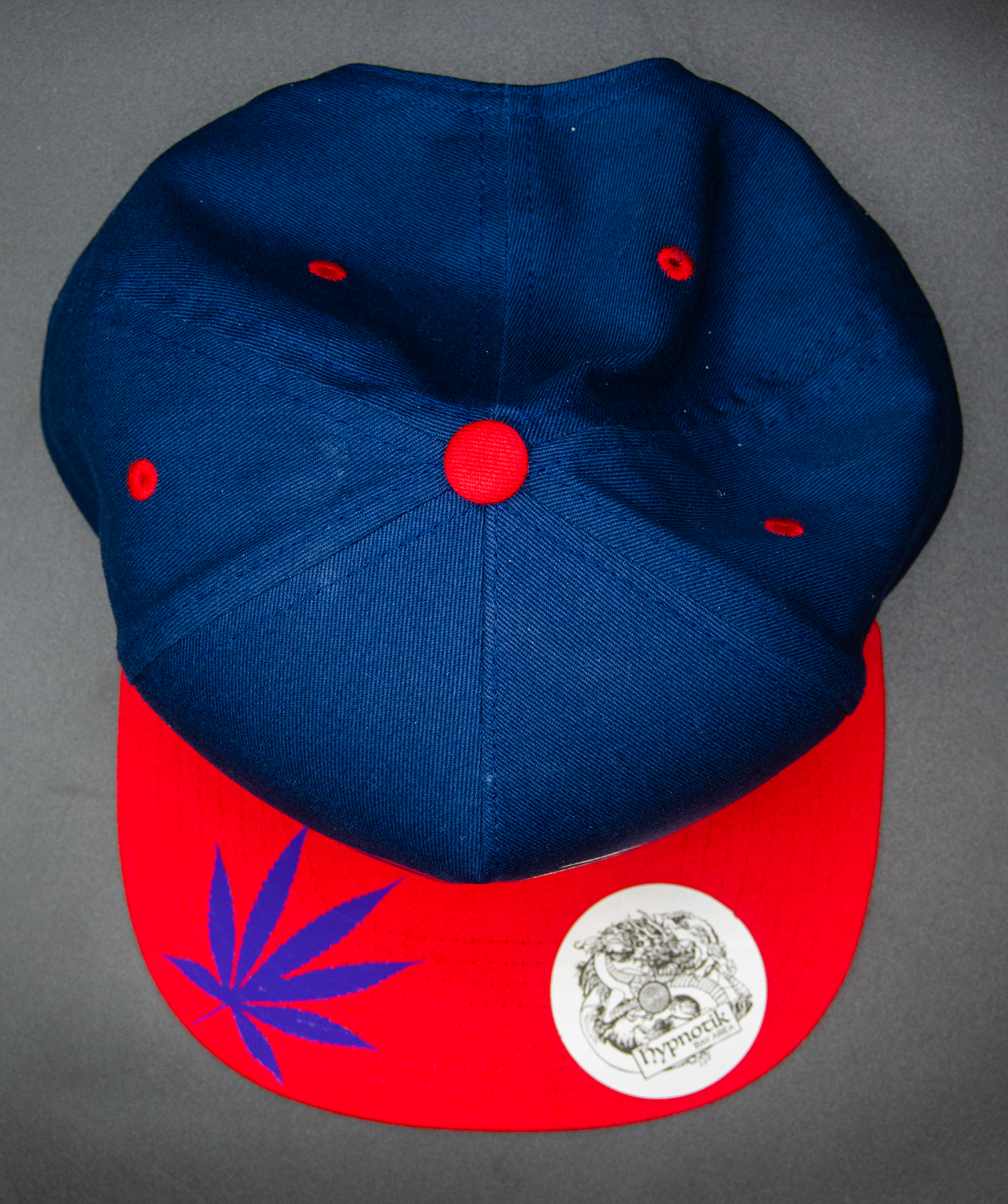 [1] - Gold Emblem (Red/Blue) Leaf -- Snapback Hat Hypnotik Bay Area