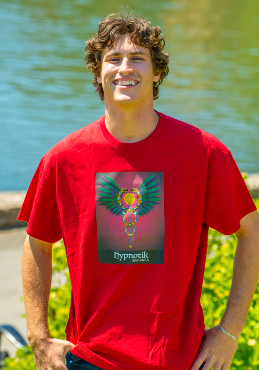 Twin Dragons Tee -- (Red Heather; XL)