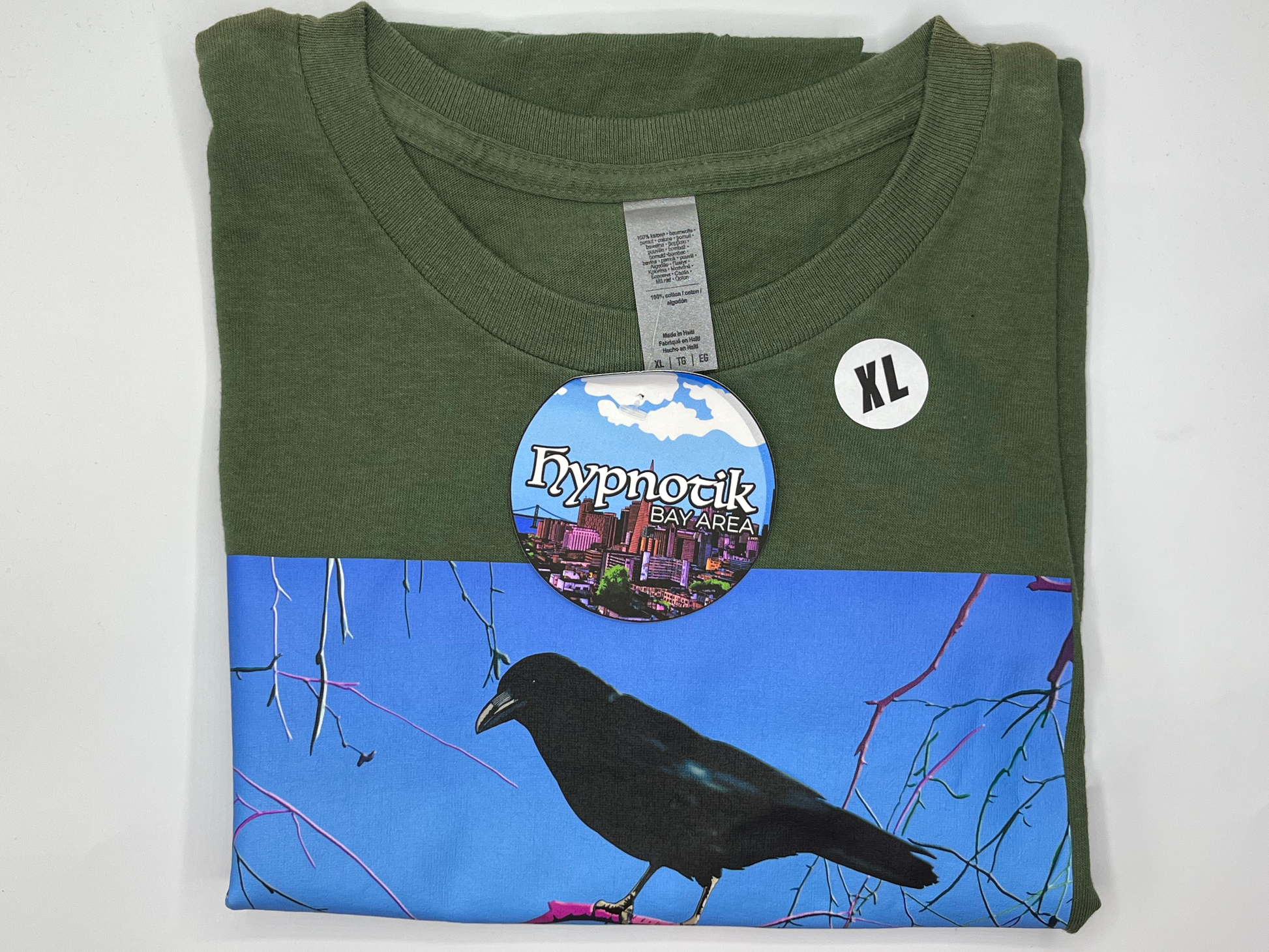 [1] - Crow Tee -- (Green; XL) Hypnotik Bay Area