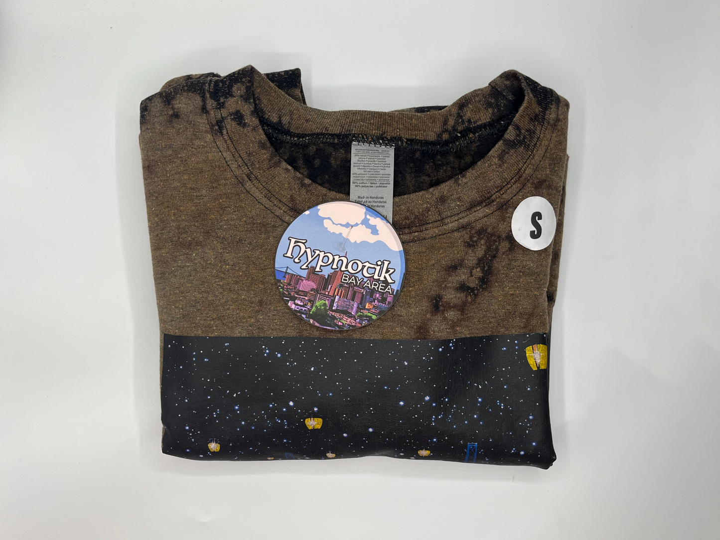 [1] - Starry Midnight Crew Neck Sweater -- (Black Bleach; S) Hypnotik Bay Area